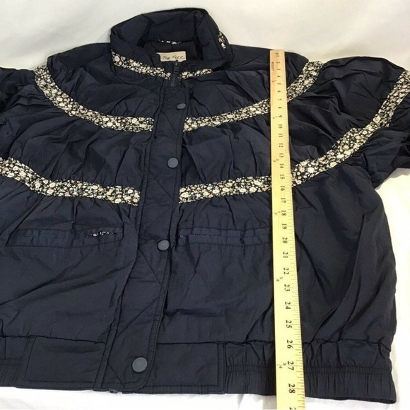 Free People Navy Floral-Trim Jacket - Picture 5 of 5